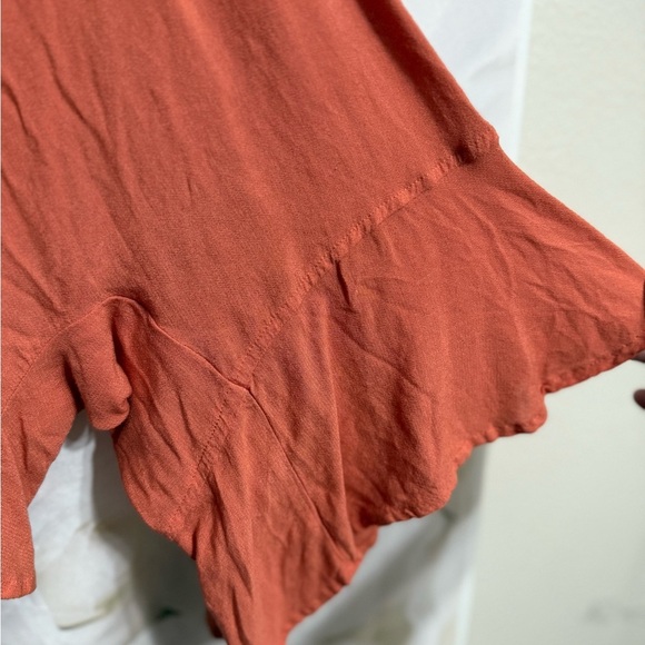 Coral lucky brand bohemian bell sleeve embroidered crop top size Xs 100% Viscose - Picture 13 of 14